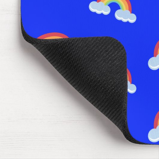 Cute Rainbow met Clouds Pattern Muismat (Hoek)