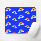Cute Rainbow met Clouds Pattern Muismat (Met muis)