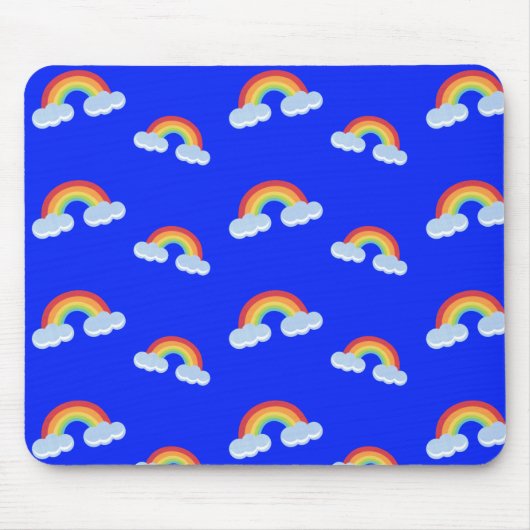 Cute Rainbow met Clouds Pattern Muismat (Voorkant)
