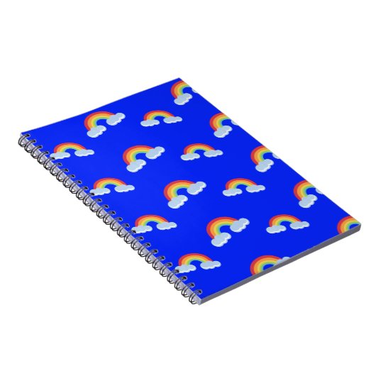 Cute Rainbow met Clouds Pattern Notitieboek (Rechterzijde)
