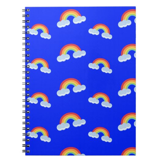 Cute Rainbow met Clouds Pattern Notitieboek (Voorkant)