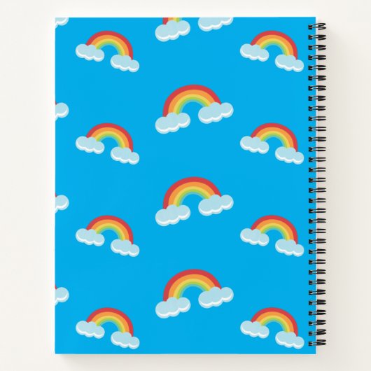 Cute Rainbow met Clouds Pattern Notitieboek (Achterkant)