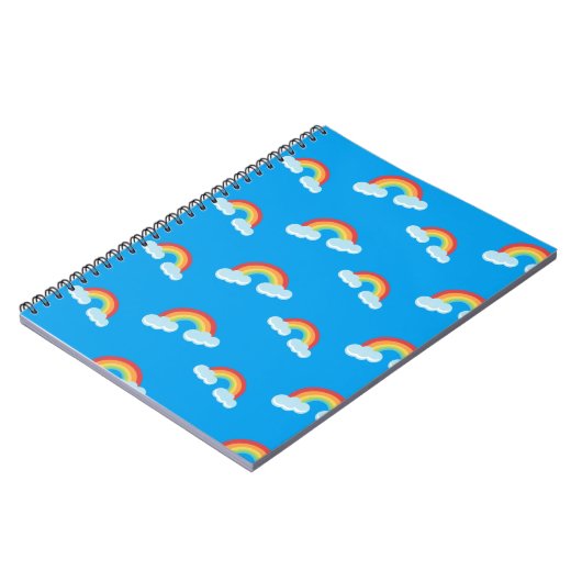 Cute Rainbow met Clouds Pattern Notitieboek (Linkerzijde)