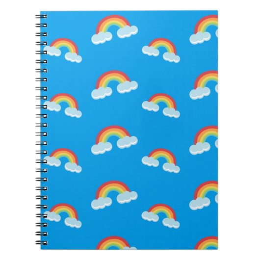 Cute Rainbow met Clouds Pattern Notitieboek (Voorkant)