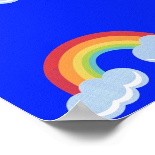 Cute Rainbow met Clouds Pattern Poster (Hoek)