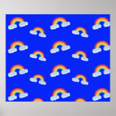 Cute Rainbow met Clouds Pattern Poster (Voorkant)
