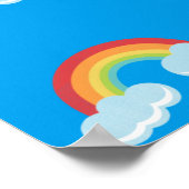 Cute Rainbow met Clouds Pattern Poster (Hoek)