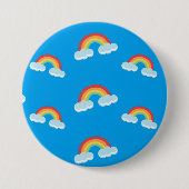Cute Rainbow met Clouds Pattern Ronde Button 7,6 Cm (Voorkant)