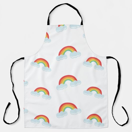 Cute Rainbow met Clouds Pattern Schort (Voorkant)