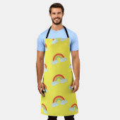 Cute Rainbow met Clouds Pattern Schort (Gedragen)