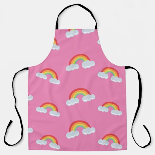 Cute Rainbow met Clouds Pattern Schort (Voorkant)