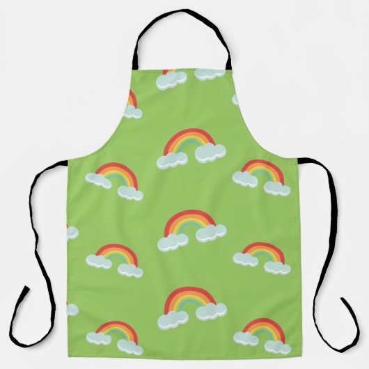Cute Rainbow met Clouds Pattern Schort (Voorkant)