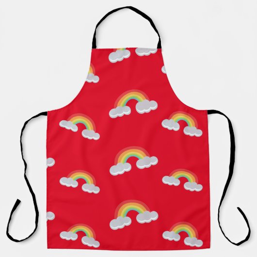 Cute Rainbow met Clouds Pattern Schort (Voorkant)