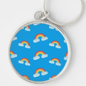 Cute Rainbow met Clouds Pattern Sleutelhanger (Voorkant)