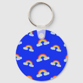 Cute Rainbow met Clouds Pattern Sleutelhanger (Voorkant)