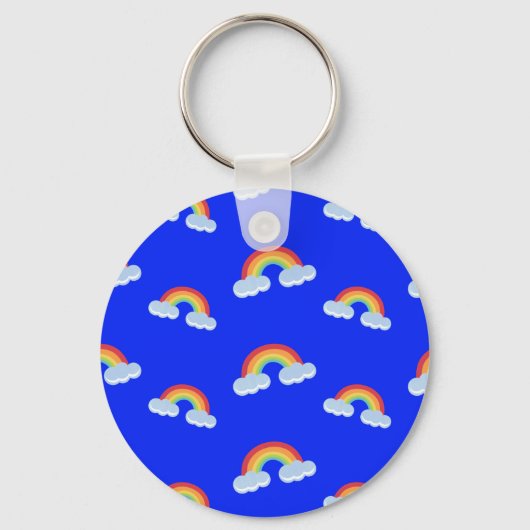 Cute Rainbow met Clouds Pattern Sleutelhanger (Voorkant)