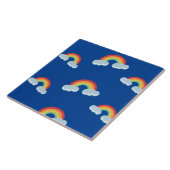 Cute Rainbow met Clouds Pattern Tegeltje (Zijkant)