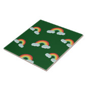 Cute Rainbow met Clouds Pattern Tegeltje (Zijkant)
