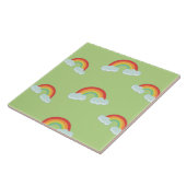 Cute Rainbow met Clouds Pattern Tegeltje (Zijkant)