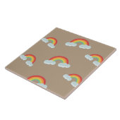 Cute Rainbow met Clouds Pattern Tegeltje (Zijkant)