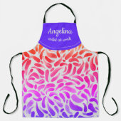 Cute Rainbow Monogrammed Artist Bruske Stroke Schort (Voorkant)