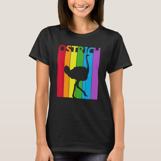Cute Rainbow Ostrich T-shirt (Voorkant)