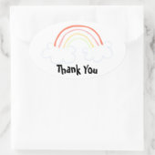 Cute Rainbow Ovale Sticker (Tas)