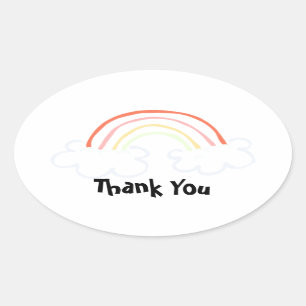 Cute Rainbow Ovale Sticker