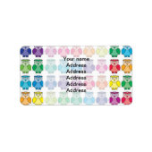 Cute Rainbow Owl Pattern Etiket (Voorkant)