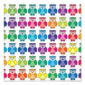 Cute Rainbow Owl Pattern Foto Afdruk (Voorkant)