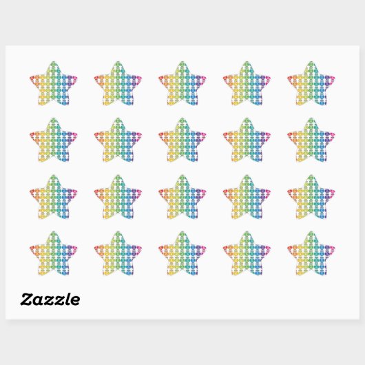 Cute Rainbow Owl Pattern Ster Sticker (Vel)