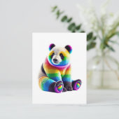 Cute Rainbow Panda Feestdagenkaart (Staand voorkant)