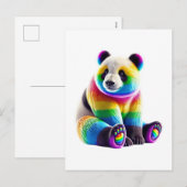 Cute Rainbow Panda Feestdagenkaart (Voorkant / Achterkant)