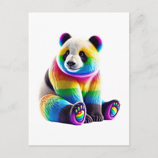 Cute Rainbow Panda Feestdagenkaart (Voorkant)