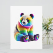 Cute Rainbow Panda Kaart (Staand voorkant)