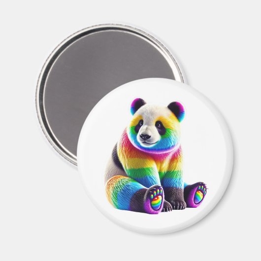 Cute Rainbow Panda Magneet (Voorkant / Achterkant)