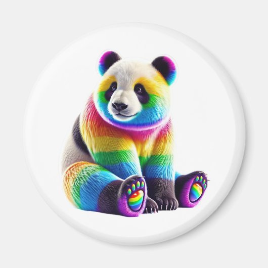 Cute Rainbow Panda Magneet (Voorkant)