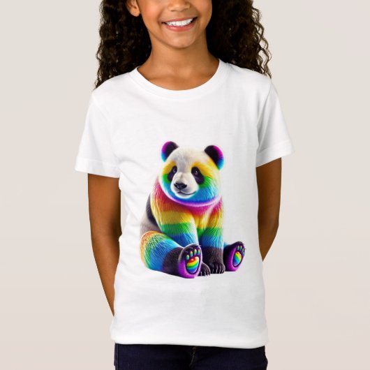 Cute Rainbow Panda T-shirt (Voorkant)