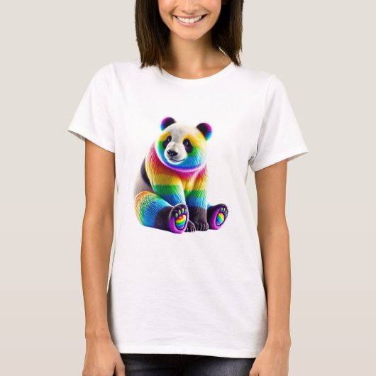 Cute Rainbow Panda T-shirt (Voorkant)