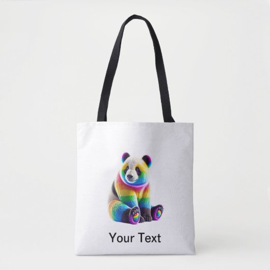 Cute Rainbow Panda Tote Bag (Voorkant)