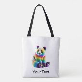 Cute Rainbow Panda Tote Bag (Achterkant)