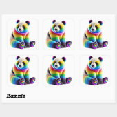 Cute Rainbow Panda Vierkante Sticker (Vel)