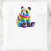 Cute Rainbow Panda Vierkante Sticker (Tas)