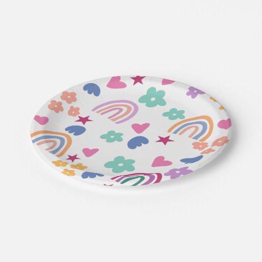 Cute Rainbow Papieren Bordje (Gekanteld)