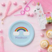 Cute Rainbow Party Papieren Bordje (Feest)