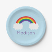 Cute Rainbow Party Papieren Bordje (Voorkant)