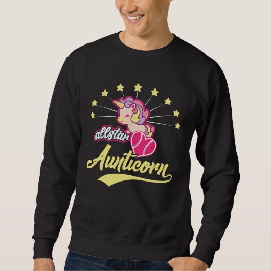Cute Rainbow Pastel Allstar Aunticorn Unicorn Hear Trui (Voorkant)