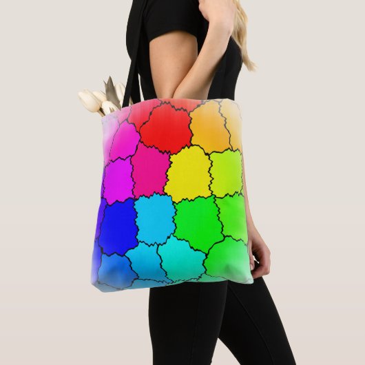 Cute Rainbow-patroon Tote Bag (Dichtbij)