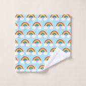 Cute Rainbow Pattern Blue Bad Handdoek (Wasdoekje)