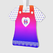 Cute Rainbow Pinafore Polka Dots Ornament (voorkant)